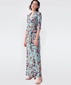 DVF Abigail Silk-Jersey Maxi Wrap Dress
