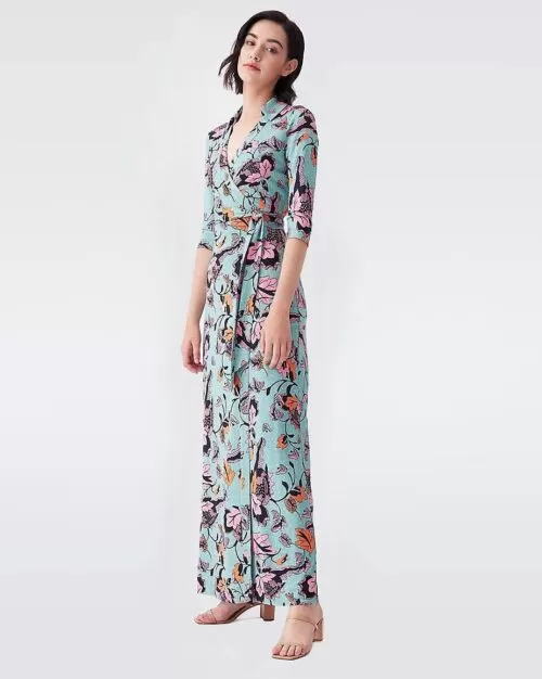 DVF Abigail Silk-Jersey Maxi Wrap Dress