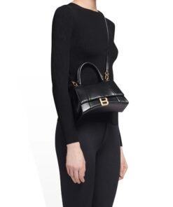 Balenciaga Hourglass Small Handbag in black