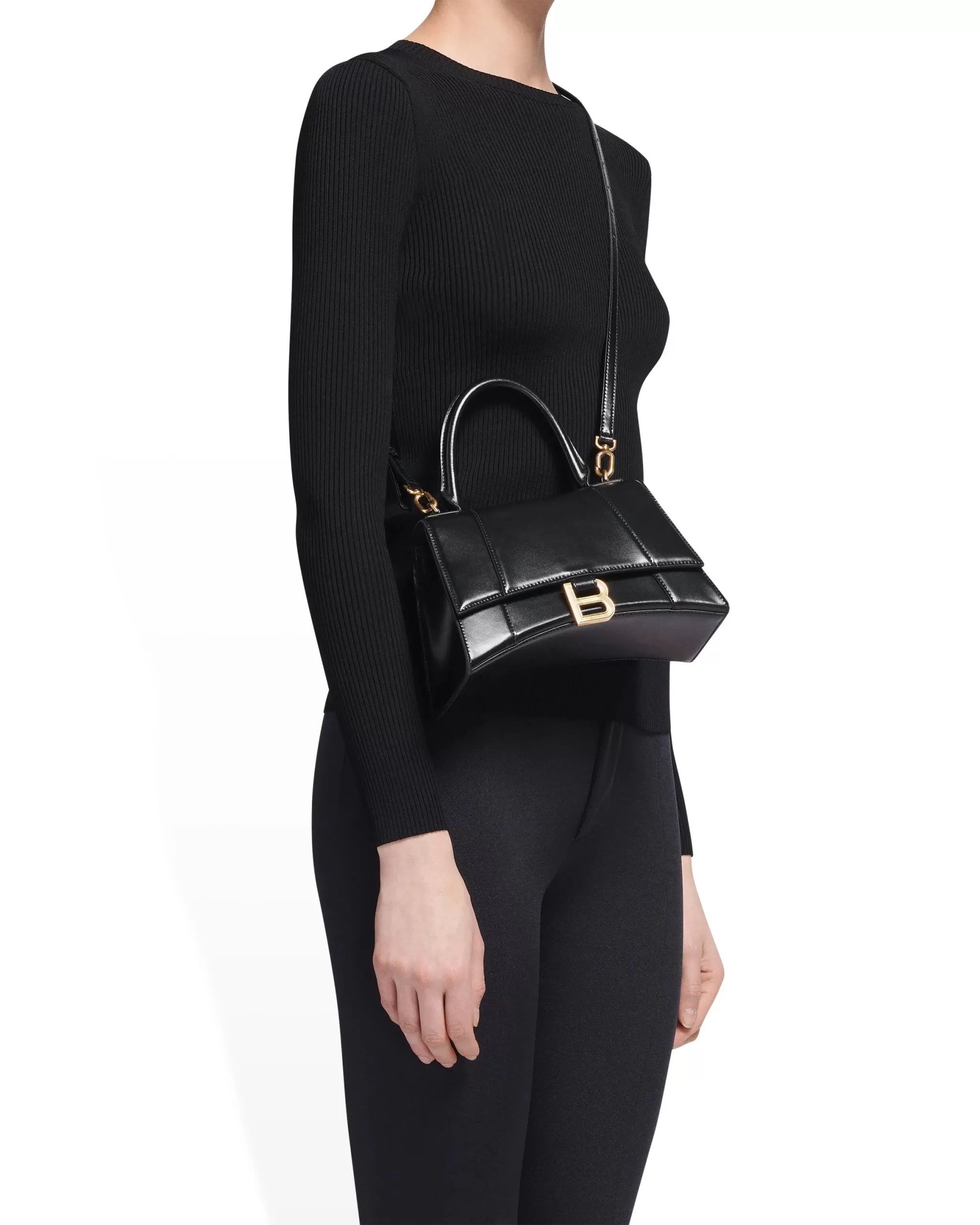 Balenciaga Hourglass Small Handbag in black