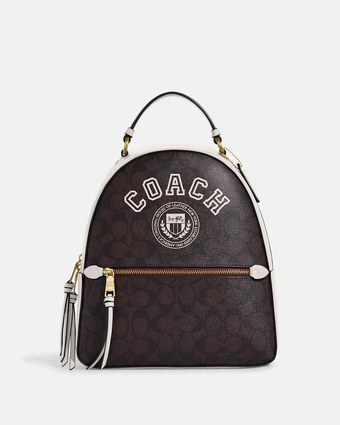 Coach Jordyn Backpack In Signature Canvas With Varsity Motif