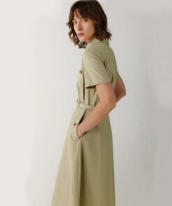 Noralux Tie Front Cotton Shirtdress
