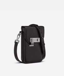 Dior Men's Black Smooth Calfskin Vertical Pouch