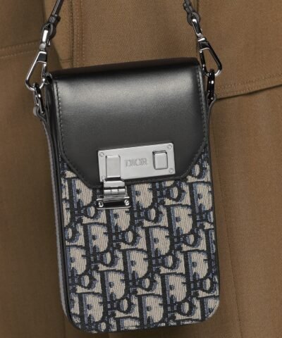 Dior Men's Black Smooth Calfskin Vertical Pouch