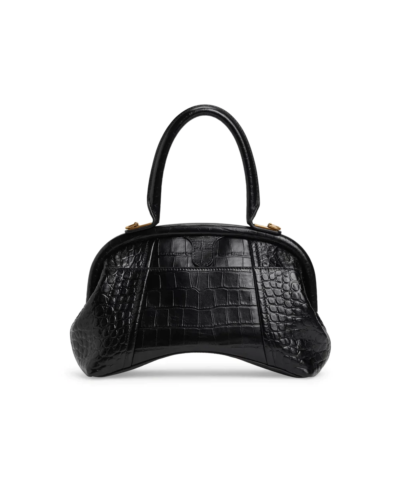 Balenciaga Small Editor Embossed Leather Bag In Black