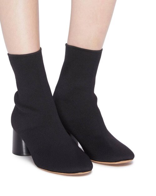 Vince Tasha Rib-Knit Cylinder Heel Sock Booties