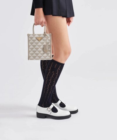 Prada White Brushed-Leather Mary Jane T-Strap Shoes