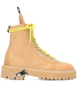 Off White C/O Virgil Abloh Natural Hiking Suede Ankle Boots
