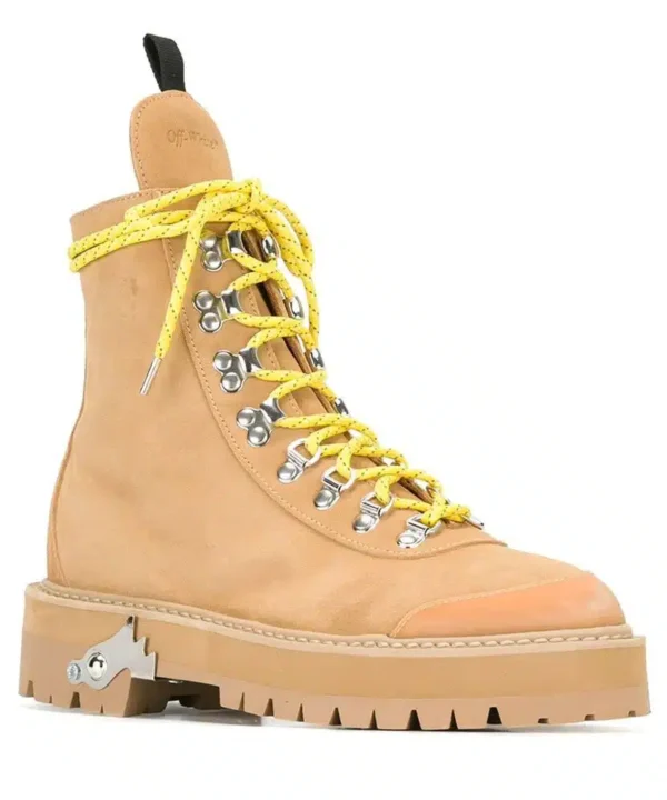 Off White C/O Virgil Abloh Natural Hiking Suede Ankle Boots