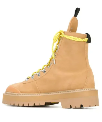 Off White C/O Virgil Abloh Natural Hiking Suede Ankle Boots