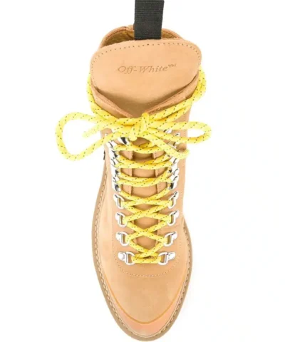 Off White C/O Virgil Abloh Natural Hiking Suede Ankle Boots