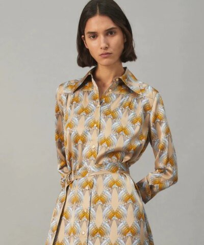 Tory Burch Silk Satin Shirtdress