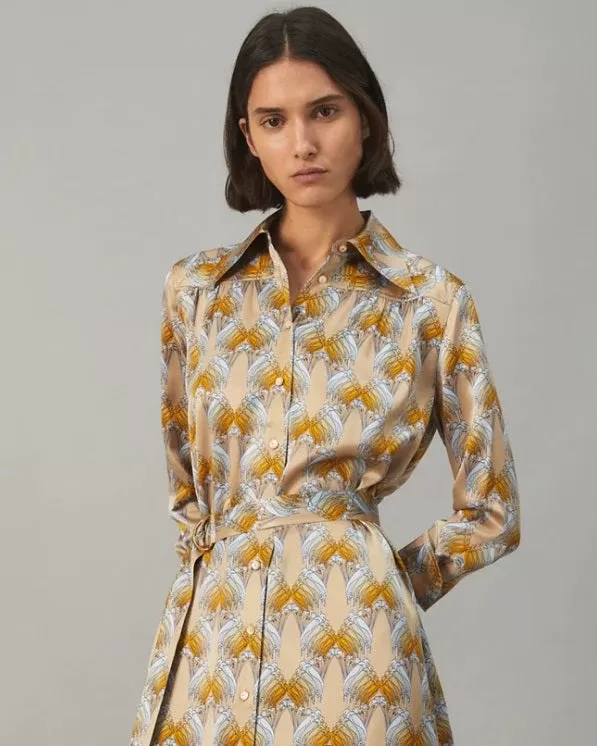 Tory Burch Silk Satin Shirtdress