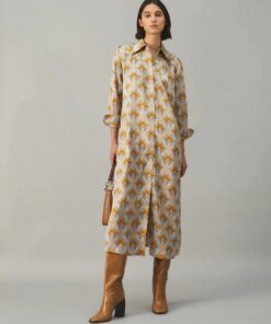 Tory Burch Silk Satin Shirtdress