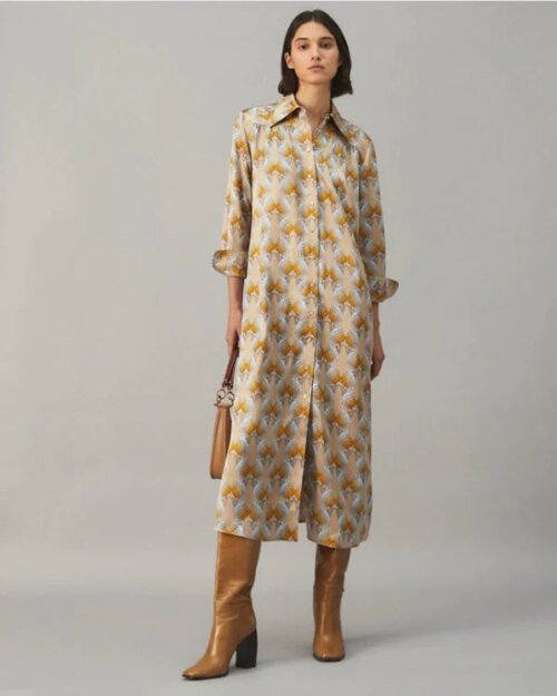 Tory Burch Silk Satin Shirtdress