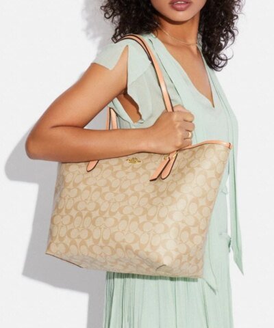 Coach City Tote In Signature Canvas