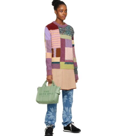 Marc Jacobs The Leather Mini Tote Bag In Traveler Green