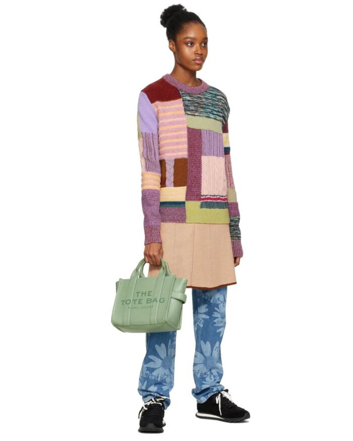 Marc Jacobs The Leather Mini Tote Bag In Traveler Green