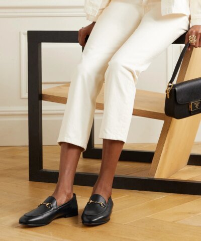 Gucci Black Leather Horsebit Loafer