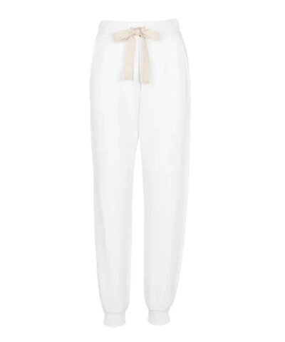 Max & Co White Cotton Track Pants