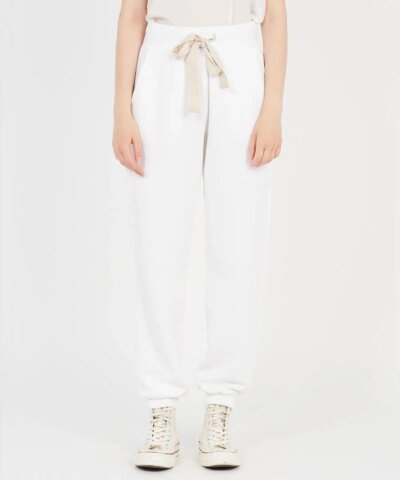 Max & Co White Cotton Track Pants