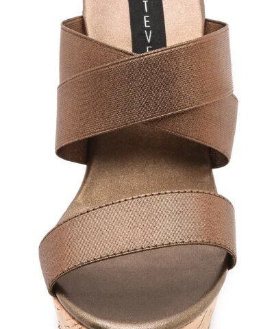 STEVEN Brown Freezee Cork Wedge Sandals-STEVEN-Fashionbarn shop