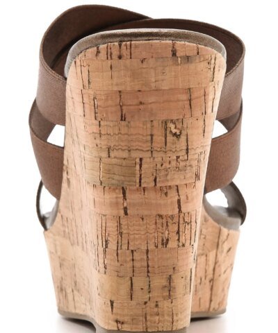 STEVEN Brown Freezee Cork Wedge Sandals-STEVEN-Fashionbarn shop