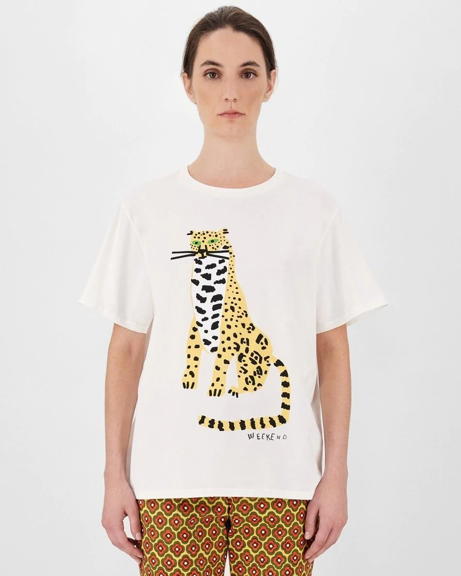 Weekend Max Mara Libia Leopard Sketch T-Shirt