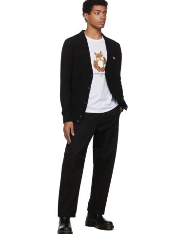 Maison Kitsuné Men's White All Right Fox Print T-Shirt