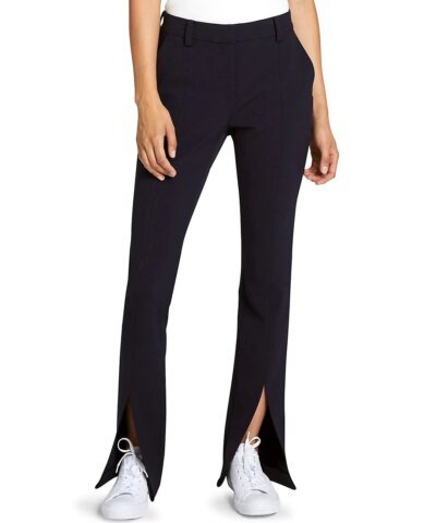Noralux Black Slim-Fit Conway Straight-Leg Front Slit Pants