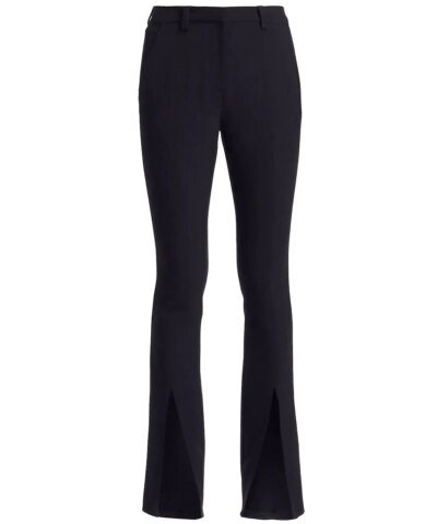 Noralux Black Slim-Fit Conway Straight-Leg Front Slit Pants