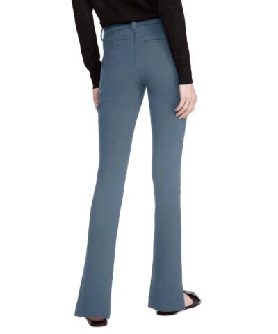 Noralux Green Slim-Fit Conway Straight-Leg Front Slit Pants