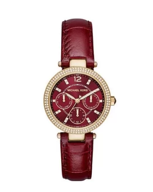 Michael Kors Mini Parker Multifunction Red Strap Watch MK6451