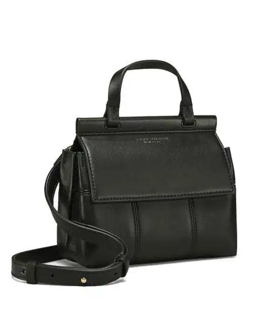 Tory Burch T Block Leather Satchel, Black