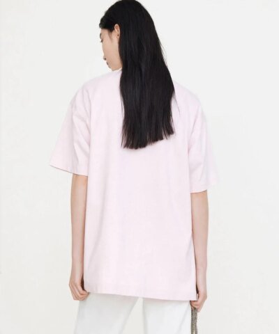 Mo&Co Oversized Cartoon Letter Print Cotton T-shirt