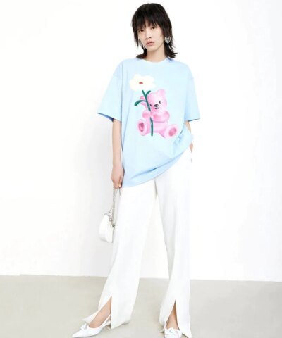 Mo&Co Oversized Cartoon Print T-shirt