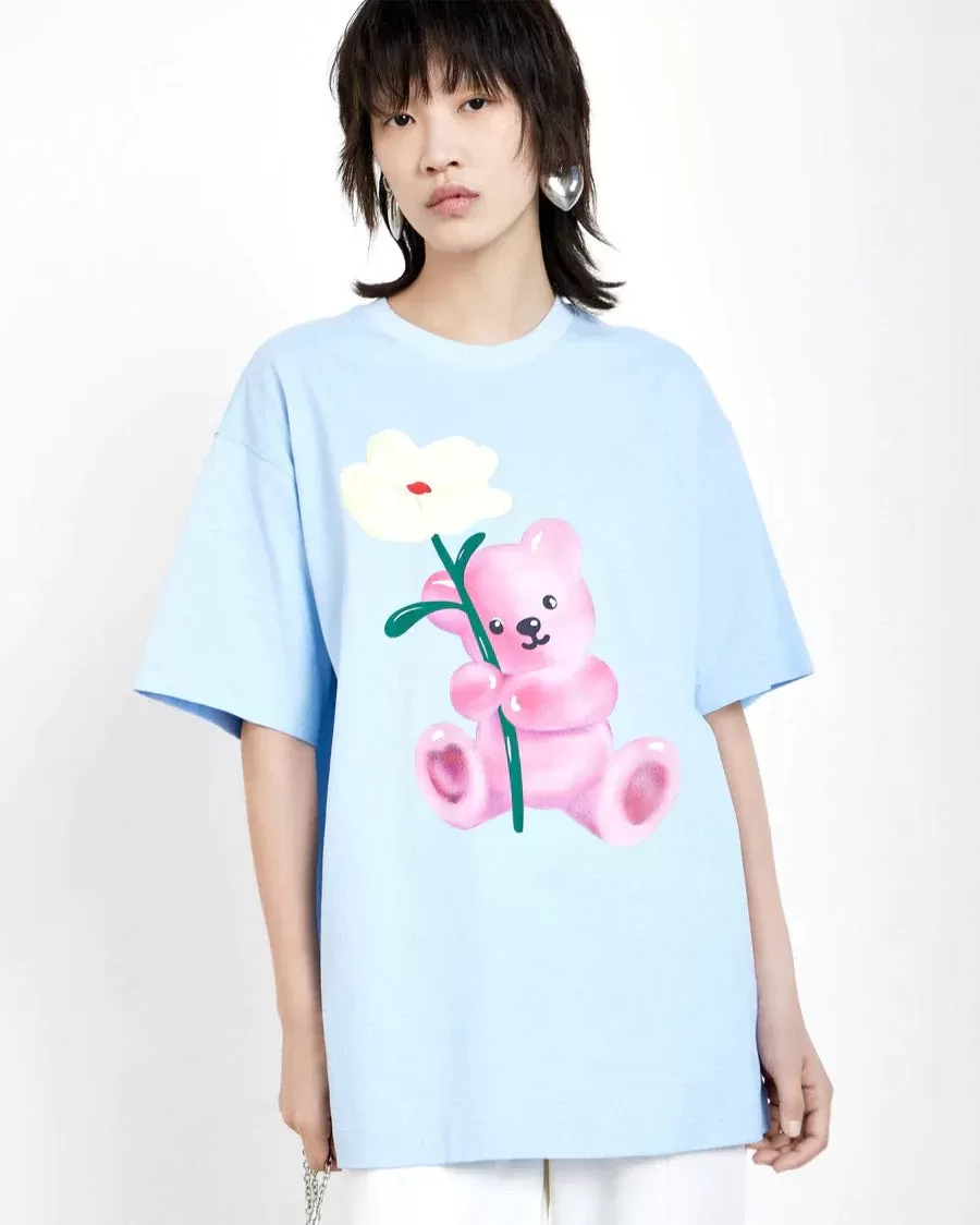 Mo&Co Oversized Cartoon Print T-shirt