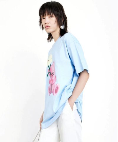 Mo&Co Oversized Cartoon Print T-shirt