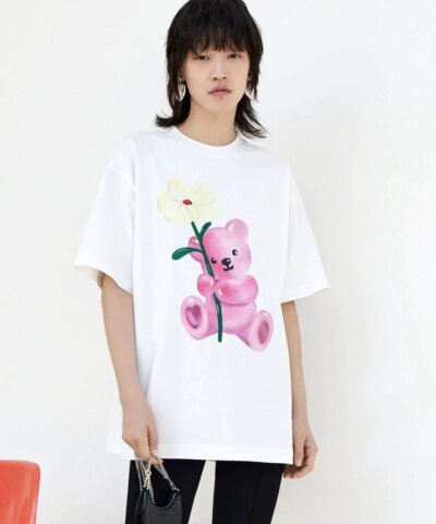 Mo&Co Oversized Cartoon Print T-shirt