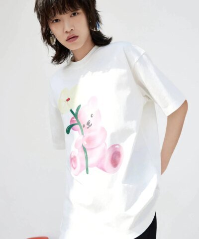 Mo&Co Oversized Cartoon Print T-shirt