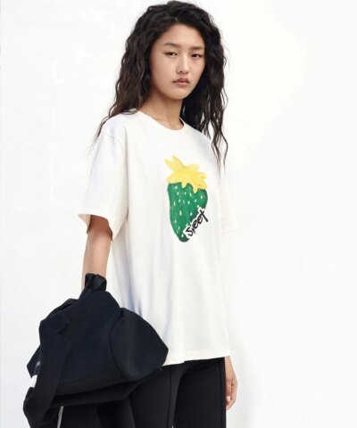 Mo&Co Pattern Print Cotton T-shirt