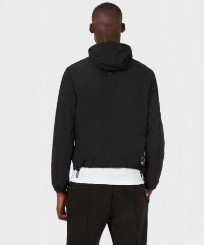 Emporio Armani Men's Logo Hooded Jacket in Black