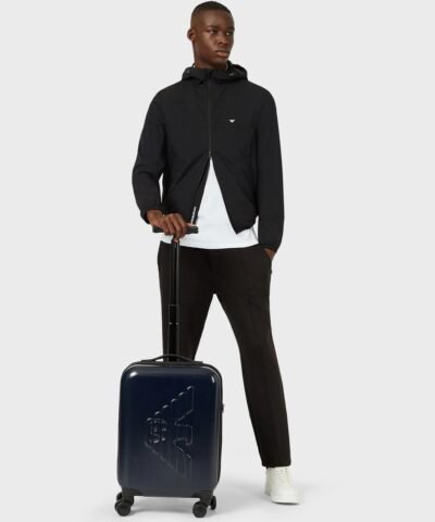 Emporio Armani Men's Logo Hooded Jacket in Black