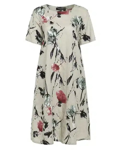 Women's Vintage Floral Print Midi Dresses, Plus Size