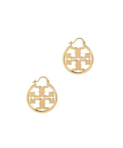 Tory Burch Miller Enamel Small Hoop Earring, Gold