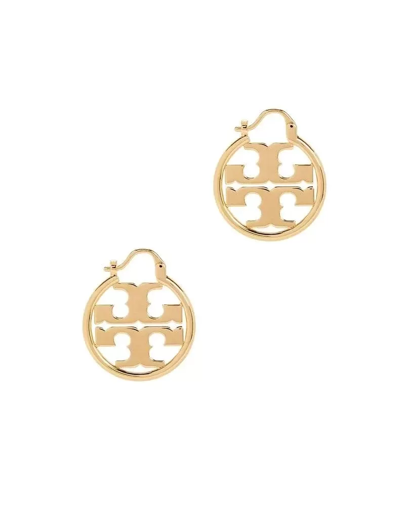 Tory Burch Miller Enamel Small Hoop Earring, Gold