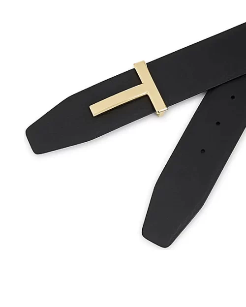 Tom Ford Men's Signature T Reversible Leather Belt