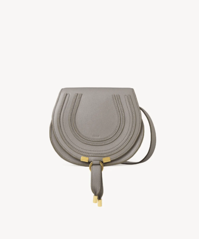 Chloe Marcie Logo-Embossed Crossbody Bag in Grey