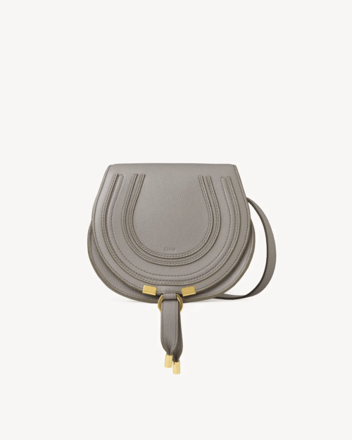 Chloe Marcie Logo-Embossed Crossbody Bag in Grey