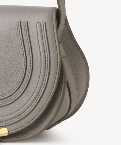 Chloe Marcie Logo-Embossed Crossbody Bag in Grey